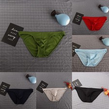 Comfortable Men's Ice Silk Underwear with U Convex Pouch Fashionable and Soft