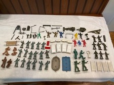 Vintage Mid-Century Plastic Toy Soldier Playset Accessory Bulk Lot Marx More