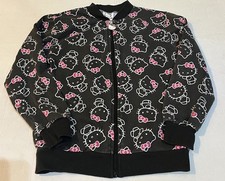 Sanrio Hello Kitty Girls Zip Up Sweatshirt 8/10 Hello Kitty Face Zipper
