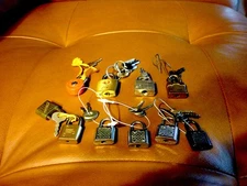 Vintage  Mini Metal Padlock Lock Lot Of 10 All With Keys and Duplicate Keys