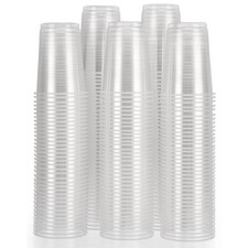 Clear Plastic Party Cups - 100 Pack, 8 Oz Each