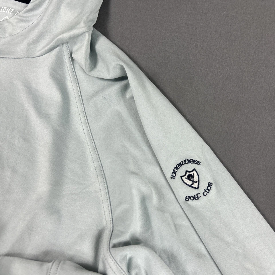 Moletom com capuz de golfe reto logotipo manga XXL cinza náilon MSRP $122 mancha - Imagem 3 de 4