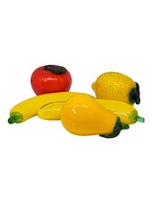 LOT 5 Murano-Style Hand Blown GLASS FRUIT VEGETABLES Tomato Banana Carrot
