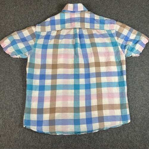 Johnnie O Hangin Out Button Down Short Sleeve Shirt Linen Men Size Medium READ - Picture 3 of 10