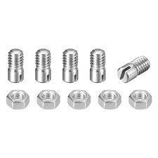 5Pcs Slotted Cylindrical Pin, M4 x 6mm 304 Stainless Steel Dowel with Nut