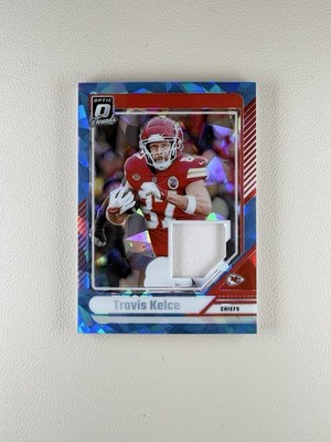 2024 Panini Donruss Optic #DTB-TKE Travis Kelce Donruss Threads Ice Prizm /49
