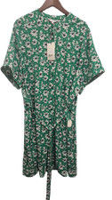 Yumi Green Floral Midi Shirt Dress - Size UK 24 - New With Tags