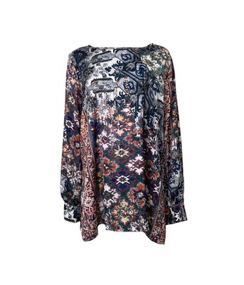 Marina Rinaldi Women's Brown Binario Button Closure Blouse Size 18W/27 NWT