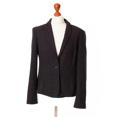 MARC CAIN Damen Jacke Blazer Schwarz 14% Leinen Größe N4 / 40  13507 - Bild 1 von 4