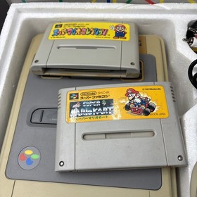 Nintendo Super Famicom SFC Console BOX &2 games  Mario Kart Super Mario All Star