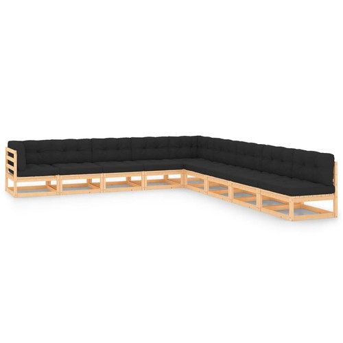 Garten Lounge Set Gartenmöbel Sofa Sitzgruppe 9-tlg. Massivholz Kiefer vidaXL - Bild 6 von 56