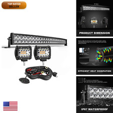 Spead-Vmall 5D Curved 32 180W Led Light Bar2X 4 60W Led Cube Podswiring Kit For