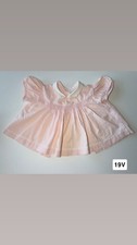 Vintage Serrano Pink Hand Smocked Baby Dress 3-6 months Peter Pan Collar