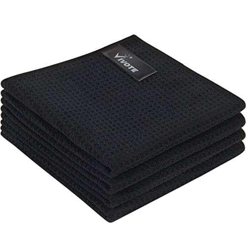 VIVOTE 4Packs Microfibre Cleaning Cloths Black Tea  Assorted colors