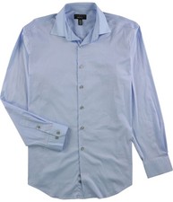 Alfani Mens Alfa Tech Button Down Dress Shirt, ltpasblue, 17-17.5 Neck