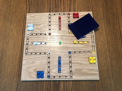 FOUR / EIGHT  Double sided Hand Crafted  Golden Oak Wood Aggravation Board