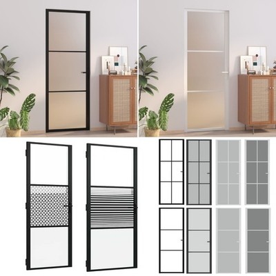 Innentür Zimmertür Hartglas und Aluminiumrahmen Mit Griff aus Aluminiumlegierung