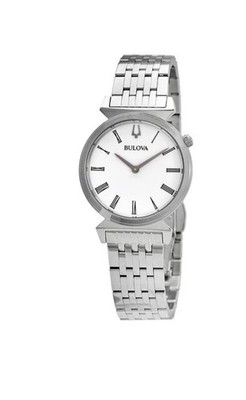 BULOVA 96L275 REGATTA WHITE DIAL SILVER STAINLESS STEEL WOMENS WATCH