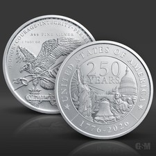 1 oz U.S. 250th Anniversary Silver Round .999 Fine bullion No Capsule
