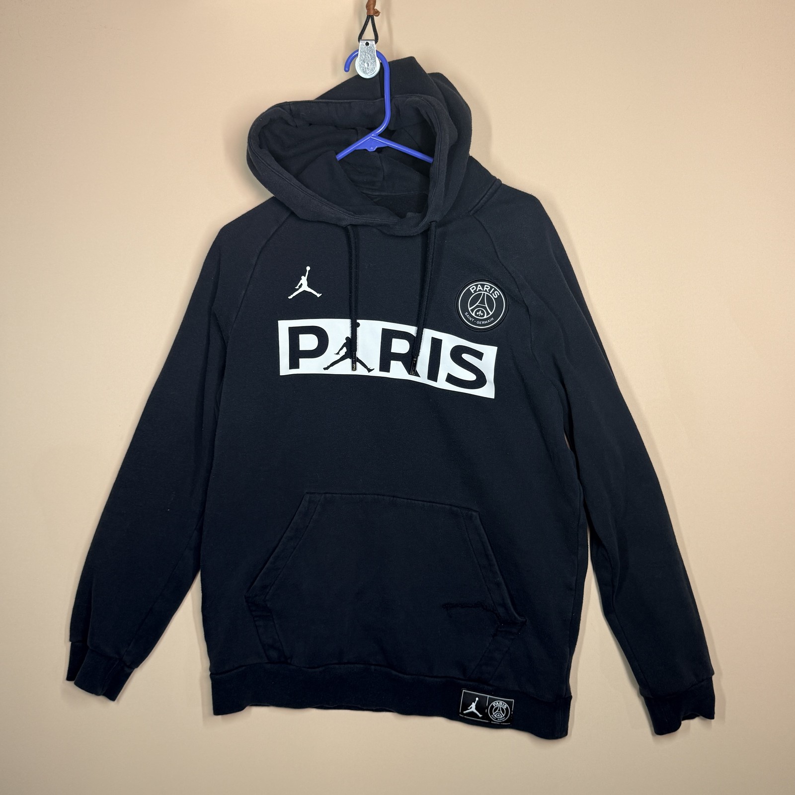 Nike Air Jordan Paris Saint Germain Pullover Hoodie Hoody Black Men's Medium M