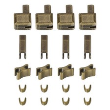 4Sets Zipper Repair Kits 3 Retainer Box Insertion Pins Top Bronze Tone