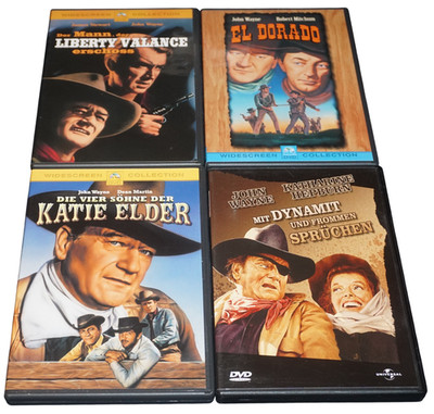 4x John Wayne Sammlung (DVDs) El Dorado. Katie Elder, Liberty Valance, Sprüchen
