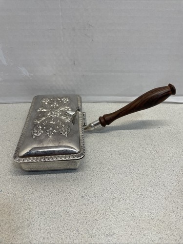 Vintage Manico Legno Ornato Piatto Argento Briciole Collezionista per Pulizia Tavola - Foto 3 di 5
