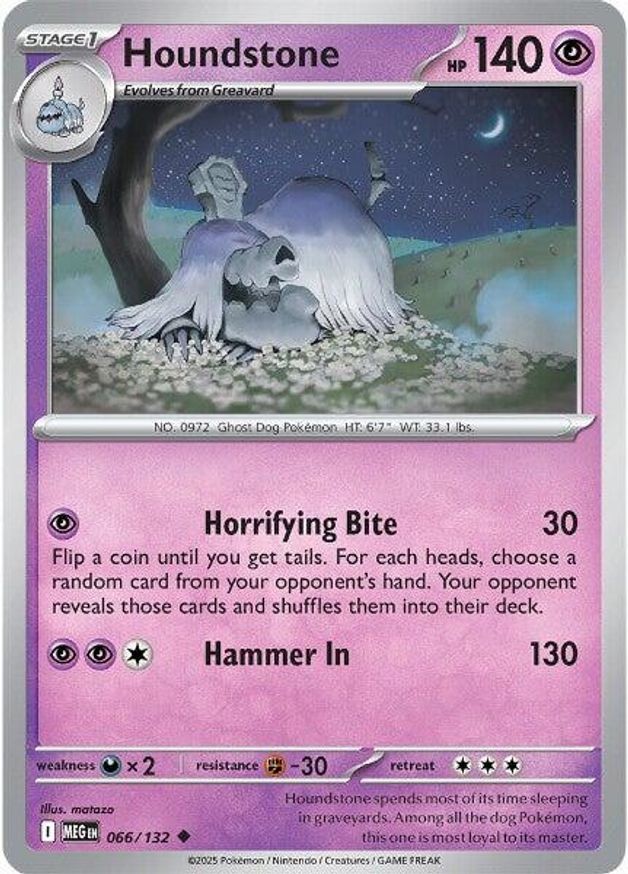 Pokemon Houndstone (66/189) Mega Evolution NM REVERSE HOLO
