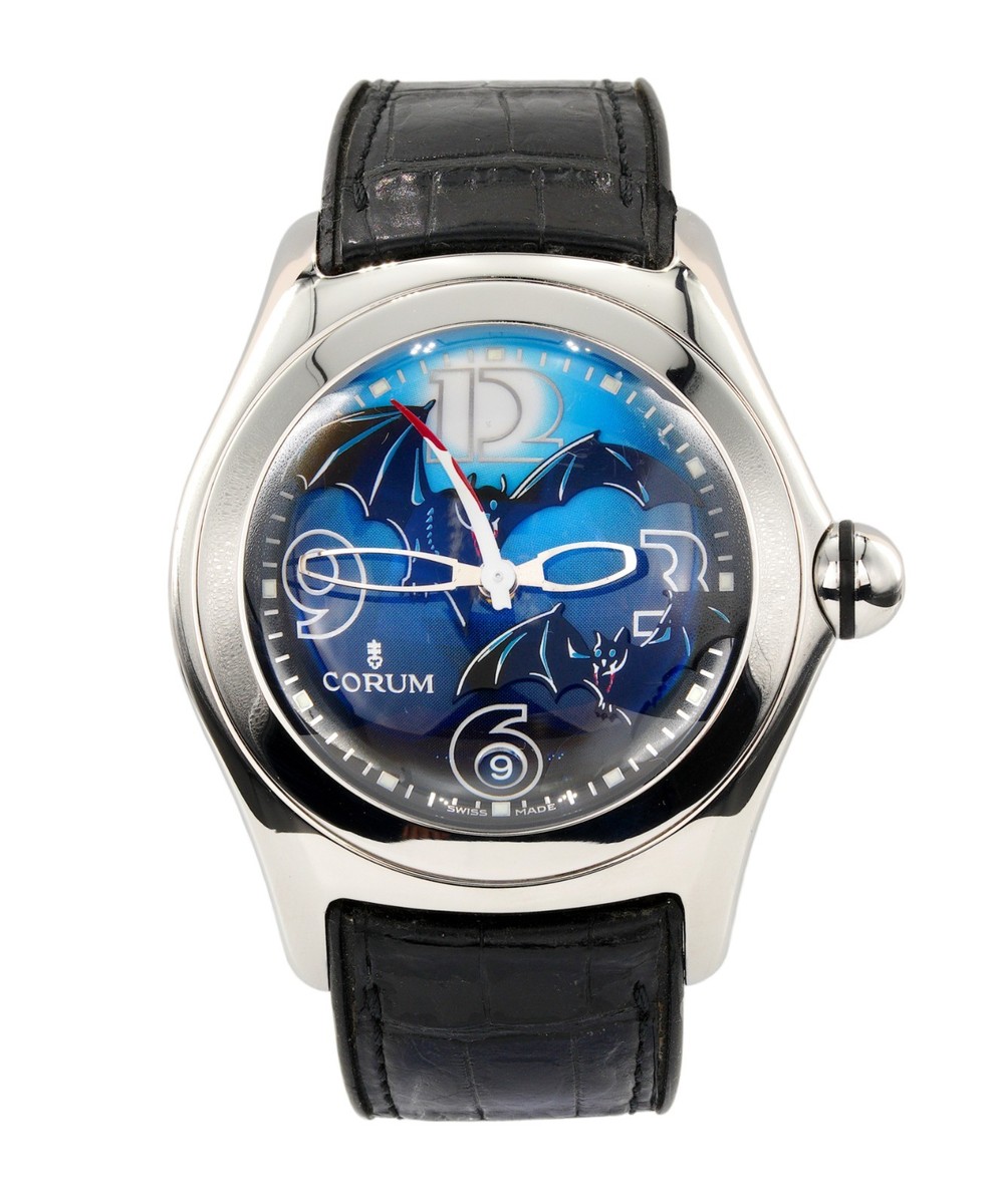 Mens 45mm Corum Stainless Steel Limited Edition Bubble Bats Watch