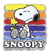 5 Pc - Rainbow Snoopy - Acrylic Flatback Charms - For Badge Reels - DIY Crafts