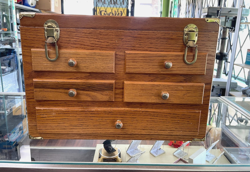 CLASSIC WOODEN 5-DRAWER MACHINIST TOOL CHEST