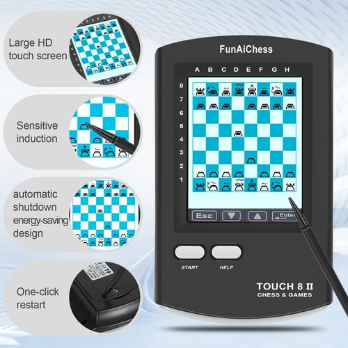 Handheld Electronic Chess Board 8 in 1 Touch Chess Computer Game Ai Chess Up ... - Picture 7 of 8