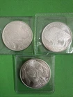 Lot Of 3 1 Oz Silver Buffalo Rounds Dated.   2015 2016.   From highland mint