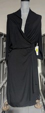 Karen Kane NWT Dress Women XL Black Wrap Crossover V Neck Short Sleeve  Work 