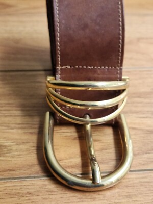Vintage Made in Italy Belt With Buckle Vintage MAC Made in Italy Leather Belt Burgundy-red Heavy  main image 4