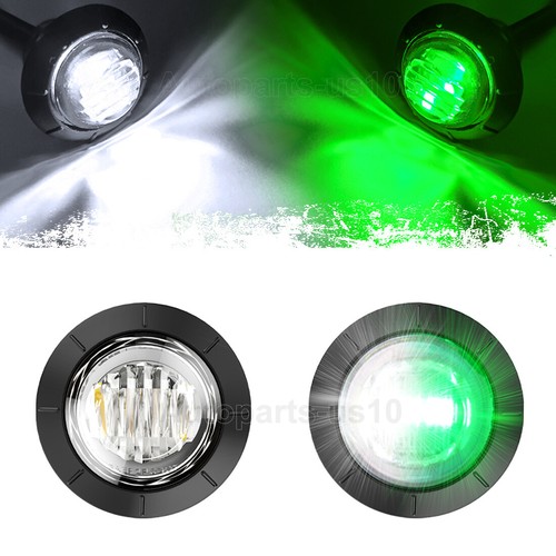 3/4" Round Trailer Marker LED Lights Dual Color Side Clearance Bullet Light 12V - Picture 17 of 19