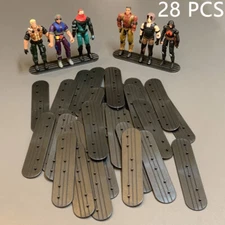 28 VINTAGE STAR WARS & GI JOE 3.75'' ACTION FIGURE DISPLAY STAND BASE TOYS BLACK