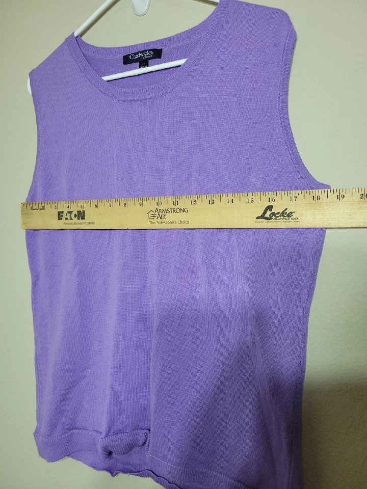 Chaleco Suéter de Golf Chadwicks of Boston Púrpura Mujeres LT Algodón Mezcla Viscosa Foto 4 de 4