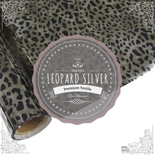 NRD Premium Thermo Heat Transfer Foil "LEOPARD SILVER" 12"X 25'ft. Free Shipping