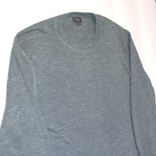 J Crew Pullover Sweater Crew Neck Men's Cotton Blend Green Heather Size Large