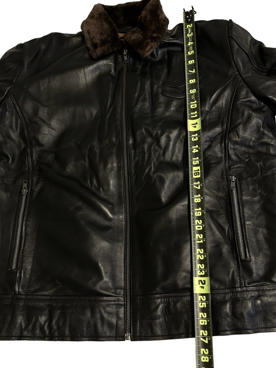 THREAD NEEDLE Genuine Leather Flight Aviator Bomber Jacket