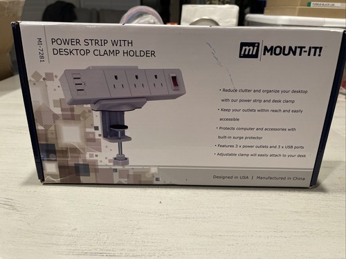 Mount-It! 5' Power Strip and Clamp Desk Mount (MI-7281) - Picture 1 of 2