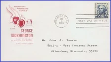 USA3 #1304 ADDR HOUSE OF FARNAM FDC   George Washington