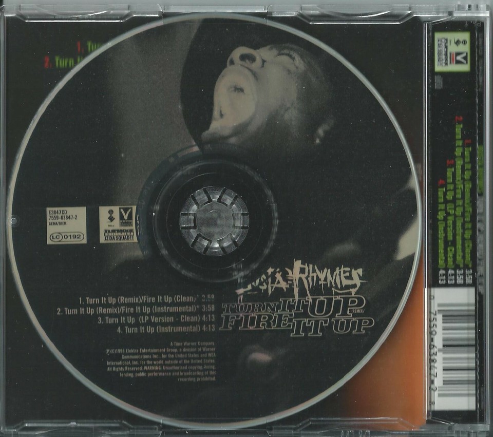 BUSTA RHYMES TURN IT UP (REMIX) / FIRE IT UP 1998 UK CD SAMPLES