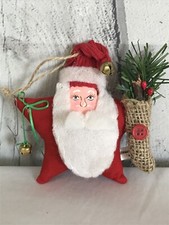 Vintage 1995 Kurt Adler Plus Santa Star Ornament w/ Bells