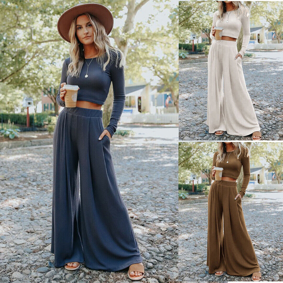Long Sleeve Cropped Top & Strip Wide Leg Pants {Tall Girl Friendly} – The  House of Stylez