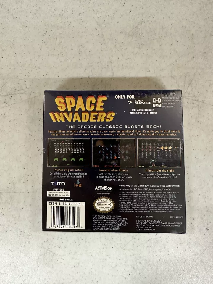 RARE Space Invaders (Nintendo Gameboy ADVANCE Boy GBA) Complete SEALED ORIGINAL - Image 2 of 4