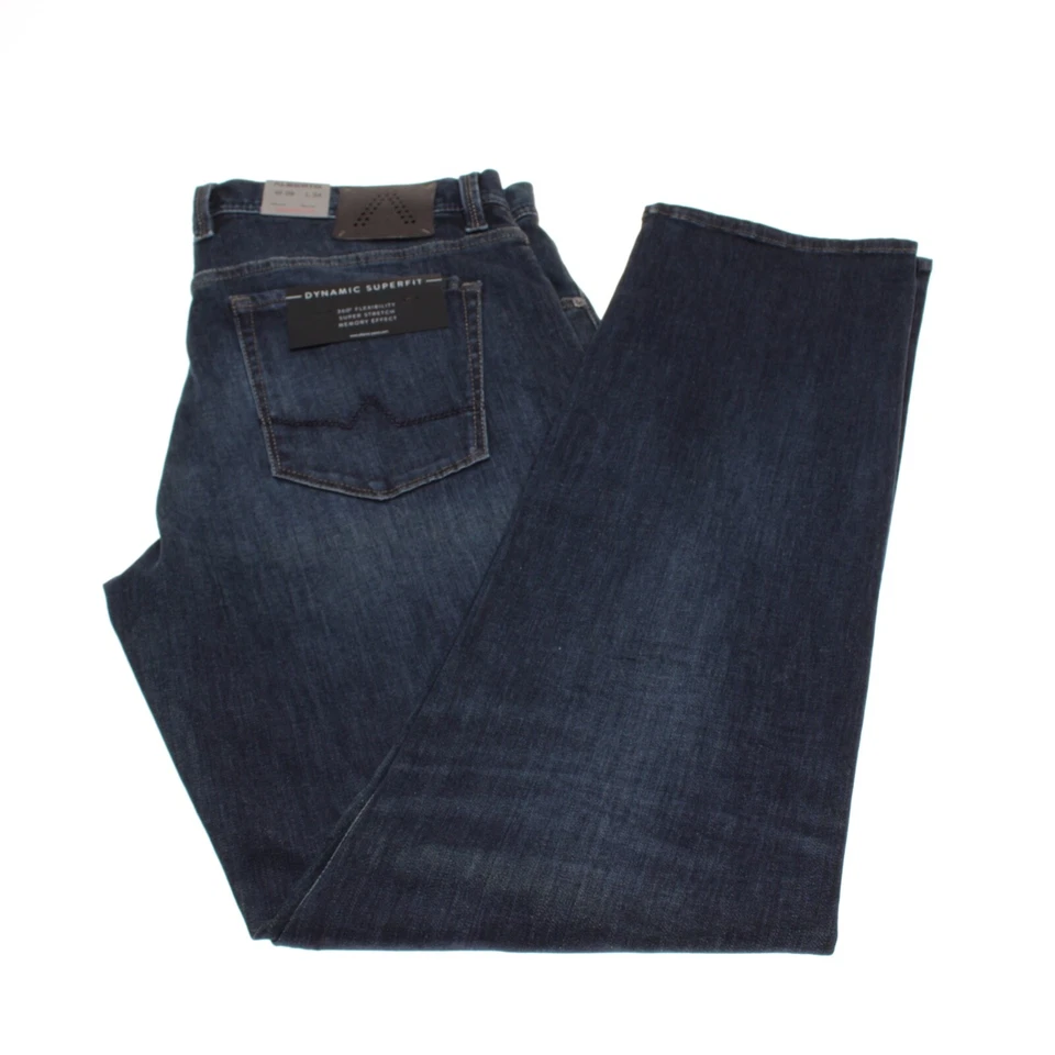 Alberto 全新带标签牛仔裤 38 码美国现代版型纯色蓝色棉混纺牛仔布 — 第 2/4 张图片