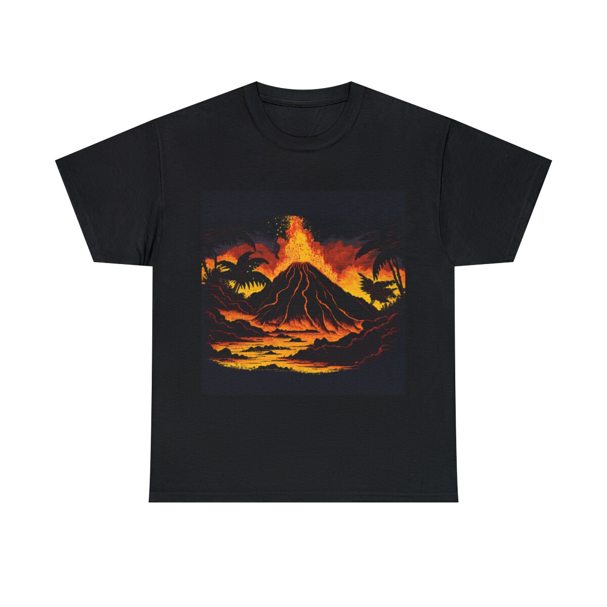 Vintage Style Volcano T Shirt Unisex Adult Hawaii Summer Retro