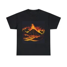 Vintage Style Volcano T Shirt Unisex Adult Hawaii Summer Retro Nature Tee Lava